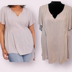 Torrid Babydoll Stretch Challis Blouse Top Lilac Purple Size 3X